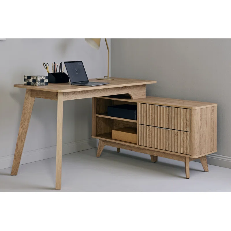 Jurine L-Shaped Credenza Desk - Image 3