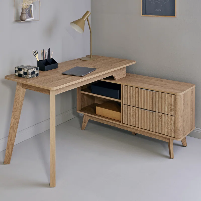 Jurine L-Shaped Credenza Desk